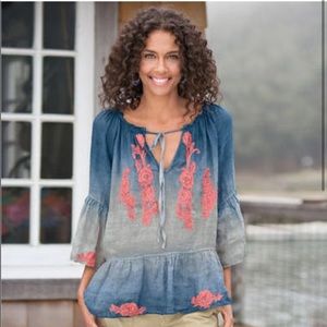 SUNDANCE: Cotton Ombré Blouse